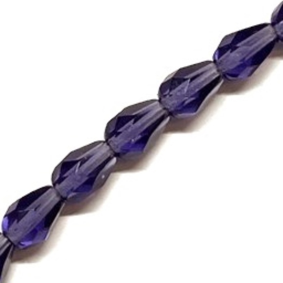 As Low As $2 Royal Purple Faceted Czech Bead Drops 7mm x 5mm (15) - Picture 3 of 3